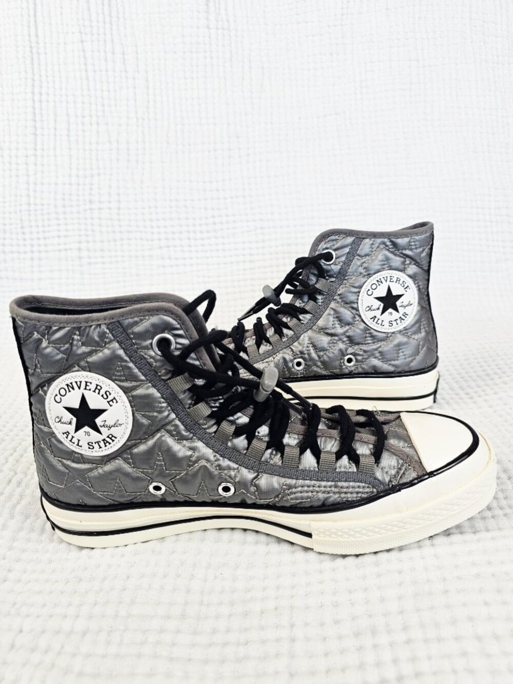 Converse Chuck 70 High Top - Quilted Gunmetal Star Stitch - Women's 8.5 - Picture 3 of 7